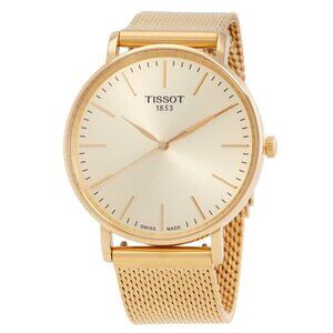 NWT Authentic Tissot Everytime Quartz Champagne Dial Men's Watch